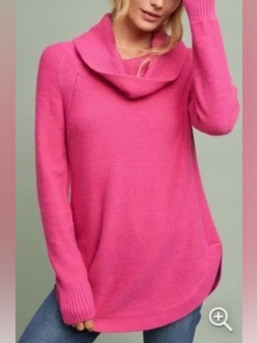 Anthropologie Moth Pink Brenta Cowl Neck Sweater XS Oversized